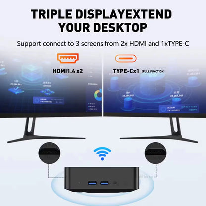 2026 Mini Gaming PC Intel Core i9 10980HK/N150 16GB RAM 1TB SSD WiFi 6 BT5.2 Windows 11 4K Portable Desktop Computer
