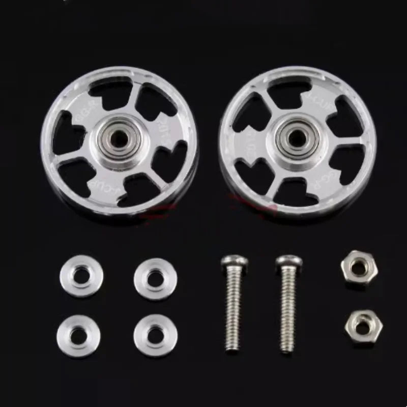 Homemade Tamiya 4WD modified accessories 2015 aluminum alloy lettering hollow guide wheel with gasket screws