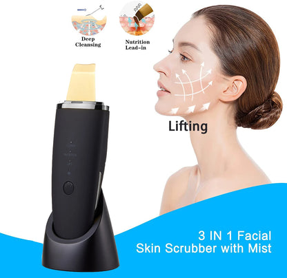 EMS Machine Ultrasonic Skin Scrubber Vibration Face Spatula Blackhead Remover Shovel Clean Cavitation Peeling Facial Lifting