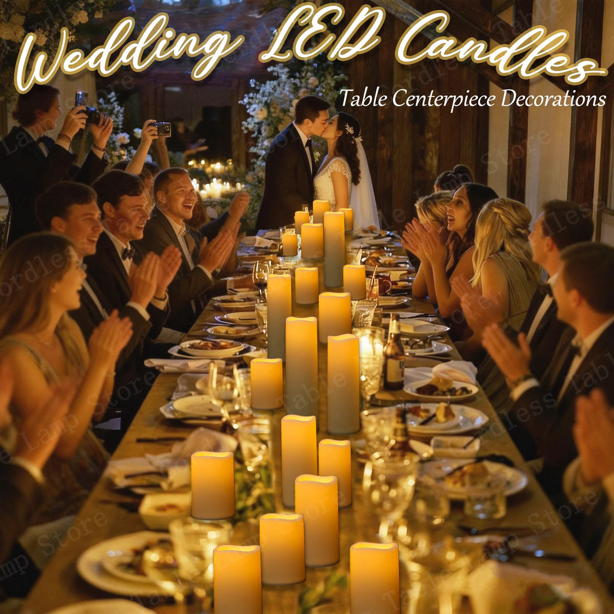 9-300Pcs Led Candles for Wedding Artificial Candle Concert Flameless Candle Battery Operated Pillar Candle for Table Centerpiece