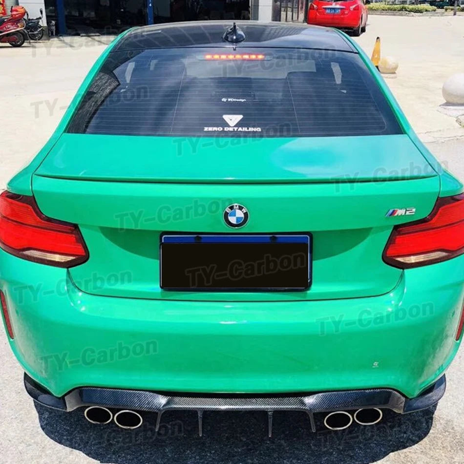 Real Carbon Fiber Car Racing Rear Bumper Diffuser Lip Spoiler for BMW 2 Series F87 M2 M2C 2016 -2020 Bumper Bodykit V Style FRP