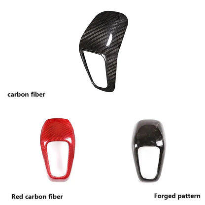 For Porsche Cayenne 2018 2019 2020 2021 2022 2023 Real Carbon Fiber Car Gear Shift Knob Trim Cover Sticker Car Accessories