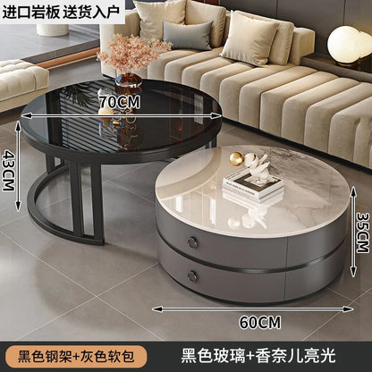European Elegant Coffee Tables Multifunction Trendy Modern Minimalist Coffee Tables With Drawers Storage Mesa Centro Furniture