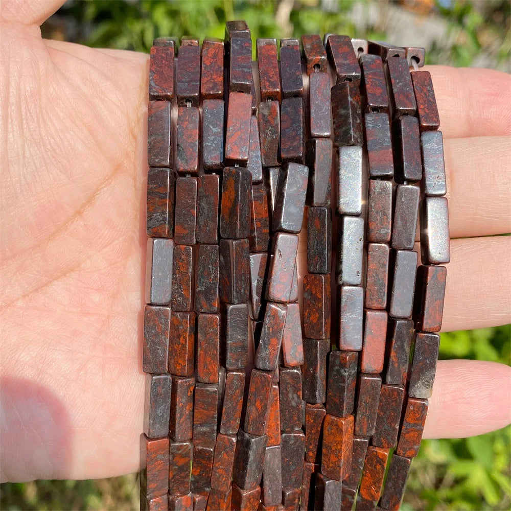 4x13mm Natural Stone Tube Rectangle Sea Sediment Lapis Lazuli Opal Amethysts Quartz Beads for Jewelry Making DIY Bracelet