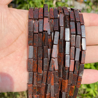 4x13mm Natural Stone Tube Rectangle Sea Sediment Lapis Lazuli Opal Amethysts Quartz Beads for Jewelry Making DIY Bracelet