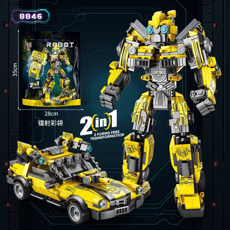 Transformers Deformation building blocks Mecha Car Robot bumble bee