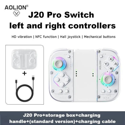 Retro Console Left And Right Aolion J20 Joy-Con Wireless Bluetooth Gamepad for Switch 2/1 PC iOS with Sensory Back Key