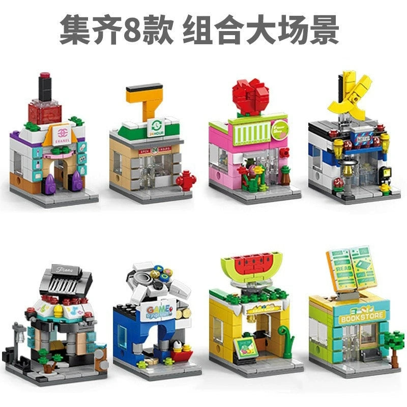 Mini House Building Blocks City Store Street View Snack Street Figures Children's Toys Boys and Girls Gifts Compatible With Lego