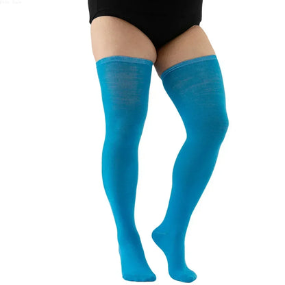 2026new Large Plus Size Thigh High Stockings White Black Over Knee Long Socks for Oversized Woman Thick Leg Warmer Autumn Winter