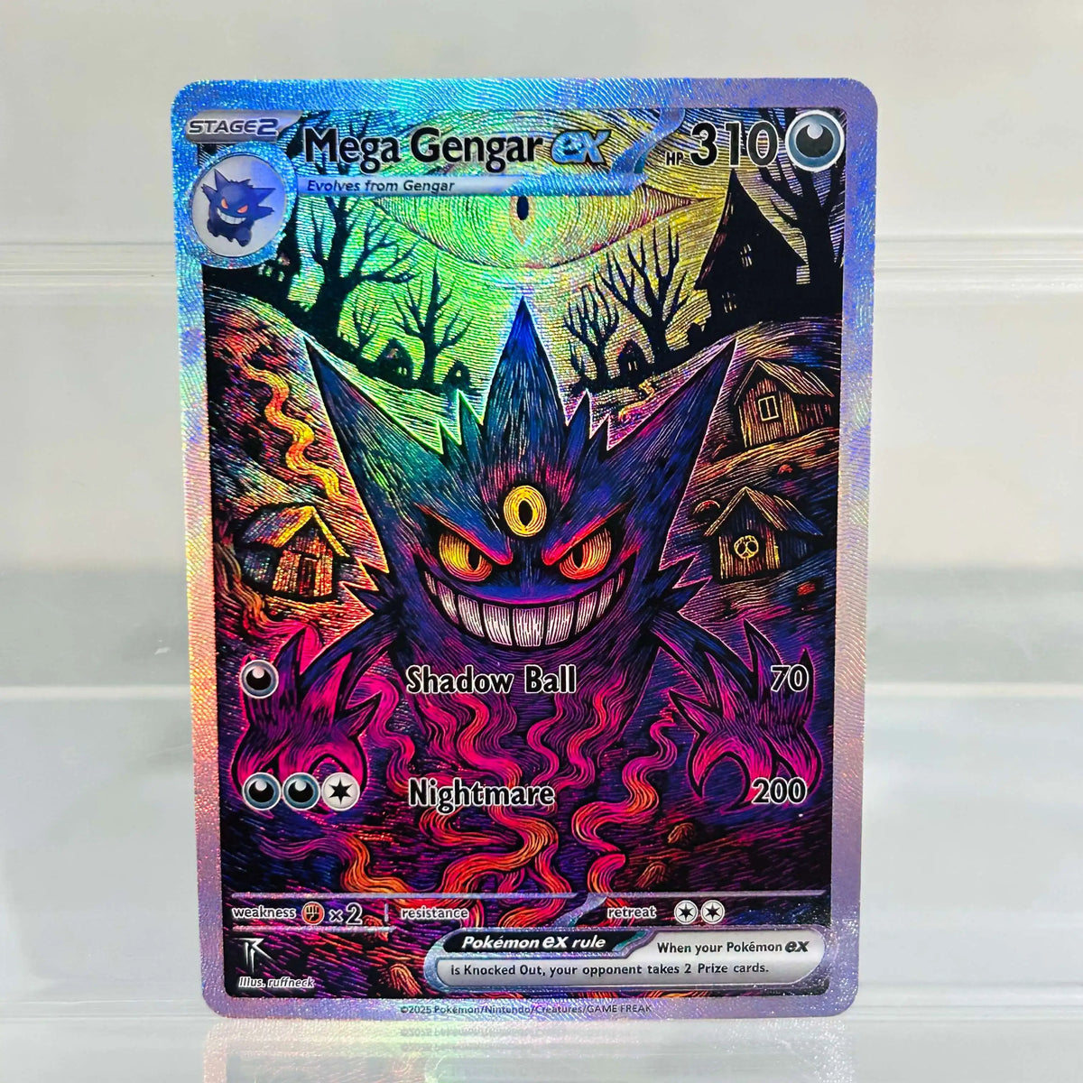 Gengar ex 094/151 English Card Holographic Foil DIY Premium Anime Collection Card