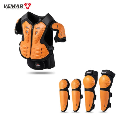 Kids Motorcycle Riding Body Armor/Elbow Knee Protector Children Motocross Back Vest Chest Off-Road Moto Cycling Protective Gear