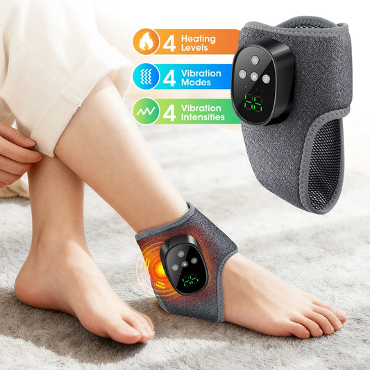 Electric Foot Massager Heated Vibration Cordless Ankle Wrap Portable Leg Care Relaxation Pad For Home Office Women Seniors
