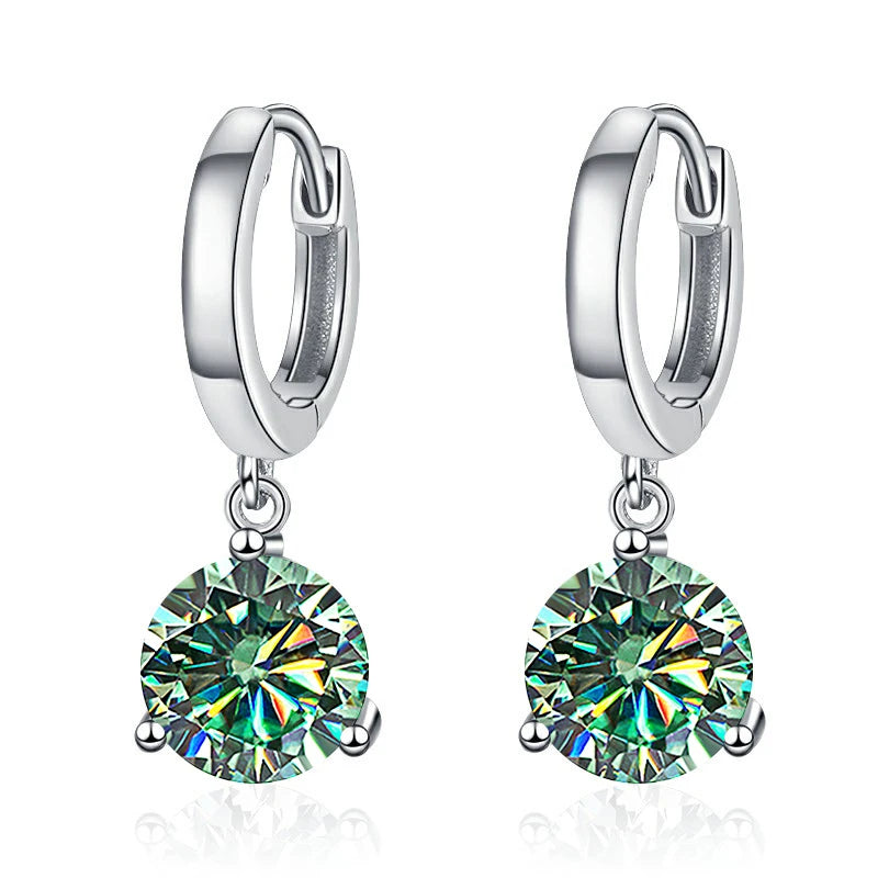 1ct/ 2ct/4ct Moissanite Diamond Earrings S925 Sliver Orginal Drop Earring Wedding Bride Jewelry with Certificate for Women