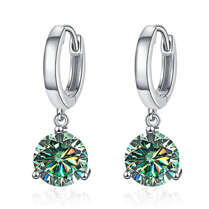 1ct/ 2ct/4ct Moissanite Diamond Earrings S925 Sliver Orginal Drop Earring Wedding Bride Jewelry with Certificate for Women