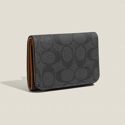 High quality three fold short wallet with PU leather buckle coin wallet, fashionable high-end men's and women's wallet