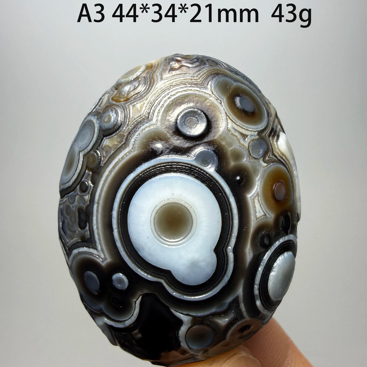 Natural Sardonyx Agate Alxa Gobi Eye Mineral Specimen Energy Crystal Chakra Reiki Healing Stone for Garden Home Decor  A4-2-24