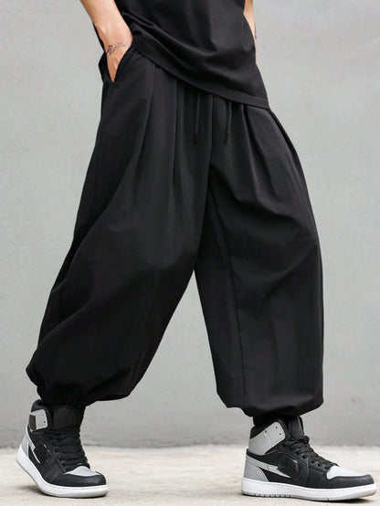 plus Size Men's Casual Trendy Long Pants Loose Fit for Daily Outings And Outdoor Sports