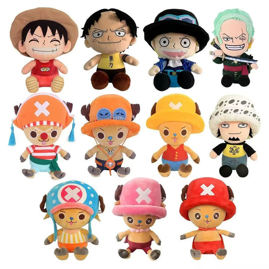 25cm Anime One Piece Original Plush Toys Cartoon Figure Luffy Chopper Ace Roronoa Zoro Cute Stuffed Toy Doll Kids Birthday Gifts