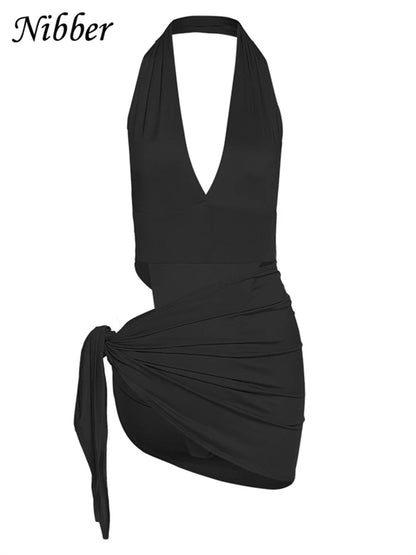 Nibber Sexy Beach Vacation Wear Basic Bikini Bodysuit Skirts 2 Two Piece Sets For Women's Clothing Suits  Swimsuit Female 2026