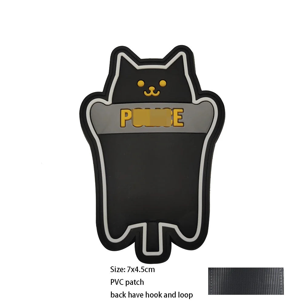 New Outdoor Bag Accessories: Satirical Cat Badge Graffiti Cat 3D PVC Magic DIY Bag Stickers Backpack Hook and Loop Patch