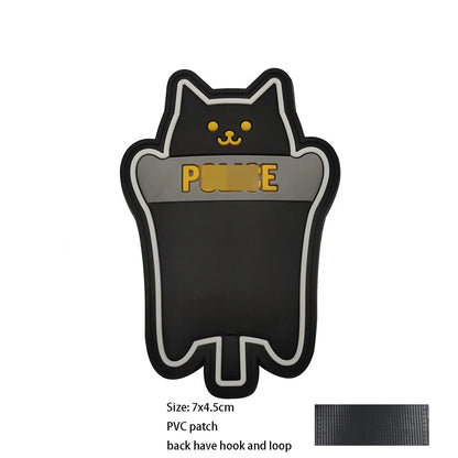 New Outdoor Bag Accessories: Satirical Cat Badge Graffiti Cat 3D PVC Magic DIY Bag Stickers Backpack Hook and Loop Patch