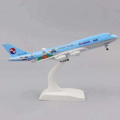 20cm Korea B747 Aircraft Model Air Boeing 747 Planel Models Metal Simulation Alloy Material with Landing Gear Children's Toys
