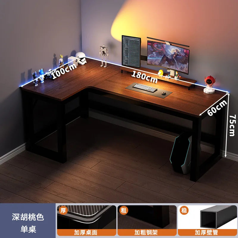 Modern Corner Computer Desk L-shaped Desktop Home E-sports Table Game Desk Bookshelf Bedroom Study Table Office Desk Chair