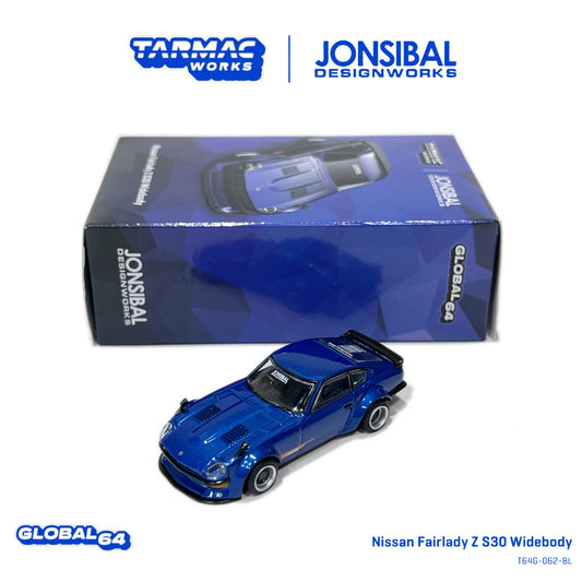 TW in Stock 1:64 Nissan Fairlady Z S30 Widebody Jonsibal Design Blue Diecast Car Model Collection Toys Tarmac Works T64G-062-BL