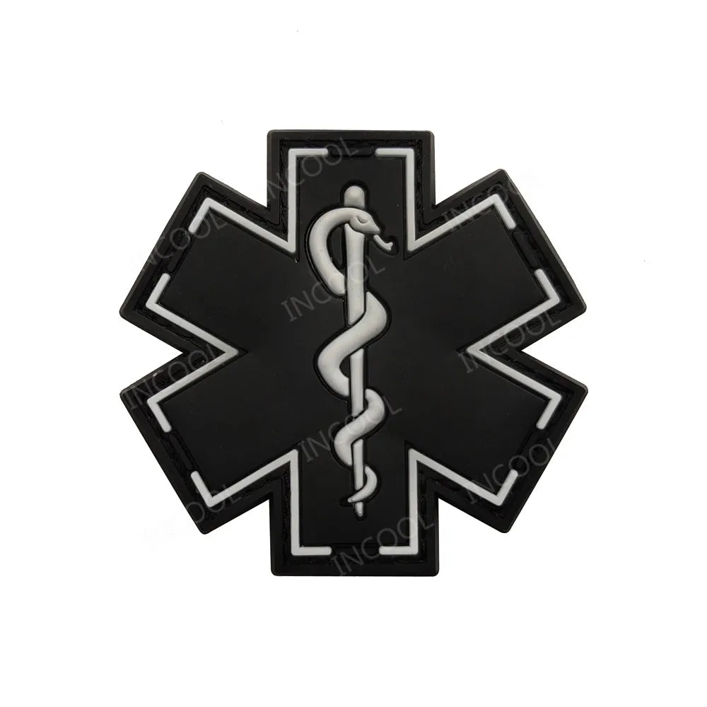 PVC Medic PARAMEDIC Skull Patches Decorative Patches Strip Combat Rubber Chevron IR Reflective Appliqued
