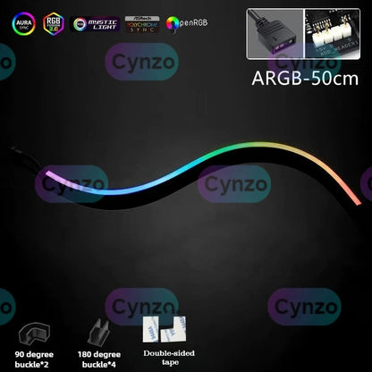 ARGB Motherboard PC Case Decoration 5V LED Strip - RGB Phantom Sync with Screen, AURA Sync Compatible 3Pin LED Strip