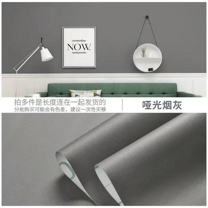 Macaron DIY Solid Color Stickers Self-adhesive Thickened Waterproof PVC Bedroom Dormitory Wardrobe Wall Renovation Wallpaper