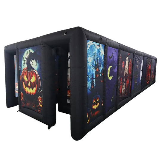 Durable interactive Inflatable Halloween Haunted House Maze Inflatable Labyrinth Ghost Room Tent For Kids Adults Party Events
