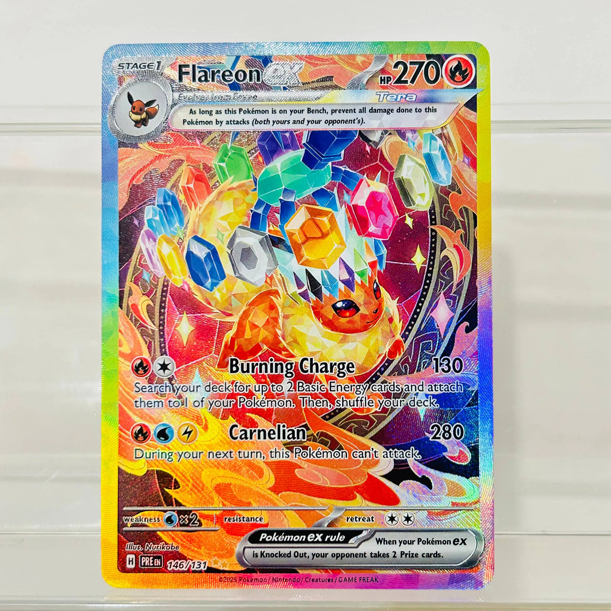 Eevee ex 167/131 English Version DIY Holographic Texture Card Collectible Grade Premium Anime Collection Card