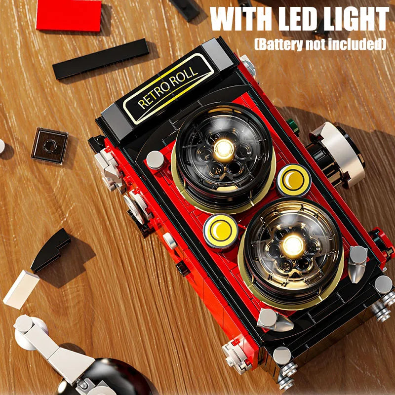 City Series MOC Classic Pendulum Clock Retro Camera Building Blocks DIY Assemble Vintage Camera Bricks Toys For Children Gifts