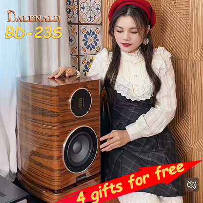Balenald home theater speaker BD-23S wood veneer HIFI bookshelf speaker pneumatic tweeter silver speaker high fidelity passive a