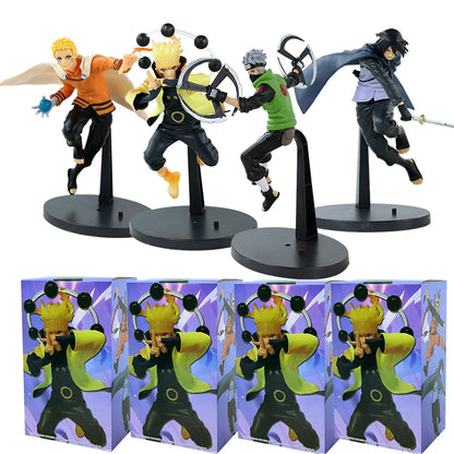 1-4pcs 19cm Naruto Anime Figure Uzumaki Naruto Kakashi Uchiha Sasuke Cartoon Action Figurine PVC Collectible Model Toy