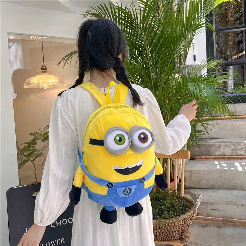 Minions movie anime merchandise cartoon cute plush dolls figurines student storage schoolbag kawaii unisex backpack wholesale