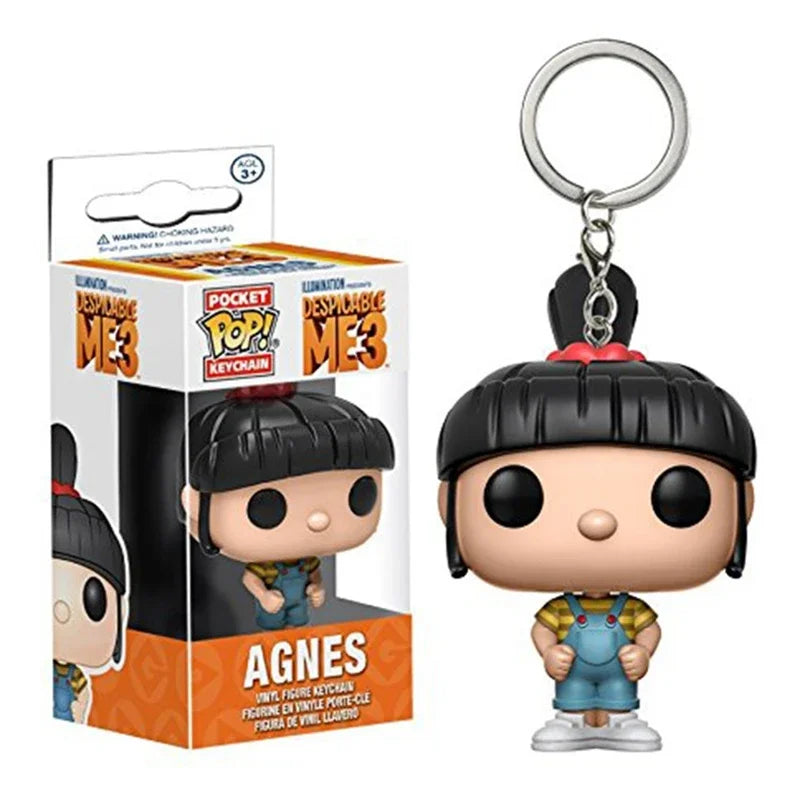 Funko Pocket Pop Keychain Miniones Carl Agnes Pajama BOB Vinyl Action Figure Brinquedos Collection Model Toys for Kids