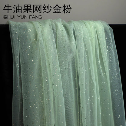 Gold Tulle material black encryption soft Tulle spray silver glitter Tulle wedding dress home decoration fabric