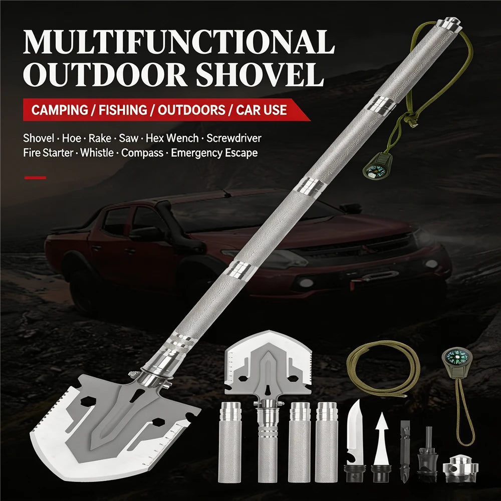 Multifunctional Folding Camping Shovel, Portable Military‑Style Survival Spade for Outdoor Camping Hiking Car Emergency