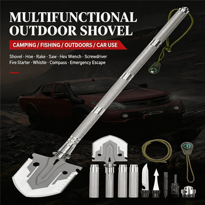 Multifunctional Folding Camping Shovel, Portable Military‑Style Survival Spade for Outdoor Camping Hiking Car Emergency