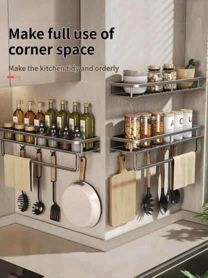 Kitchen Multifunctional Seasoning Storage Rack Wall Mounted Household Bathroom Wall Storage Rack