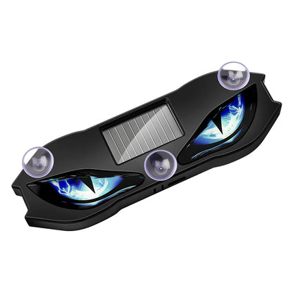 Solar Wireless Car LED Demon Eye Decorative Light Dynamic Eyes Windshield Rear Window Warning Atmosphere Lamp Auto Accessory