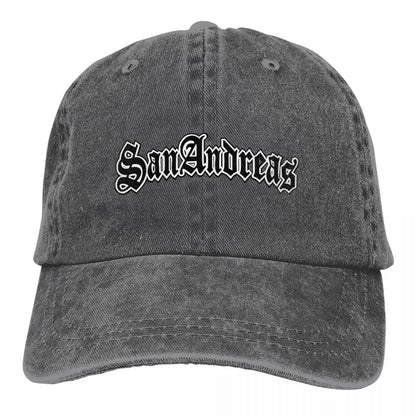 Classic GTA San Andreas Logo Baseball Cap Unisex Style Distressed Denim Sun Cap Outdoor Running Golf Adjustable Caps Hat