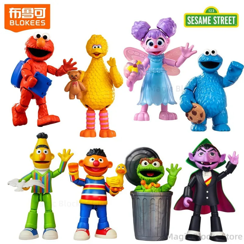 BLOKEES Sesame Street Building Blocks Kawaii Aimo Anime Cartoon Assembled Toy Desktop Model Children's Holiday Gifts