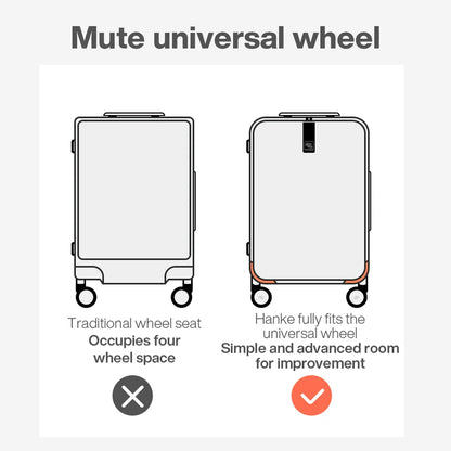 Hanke Innovative Design 20" Carry On Suitcase 24" Travel Luggage Aesthetic Narrow Aluminum Frame PC Hardside Spinner Wheel H9860