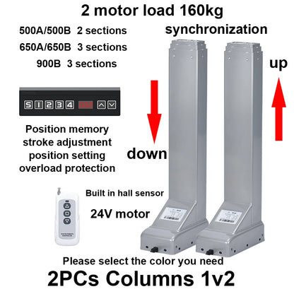 Electric Lifting Column Table Legs 80KG Load 32mm/s HALL Control Position Display Height Adjustment 24V Silent Motor