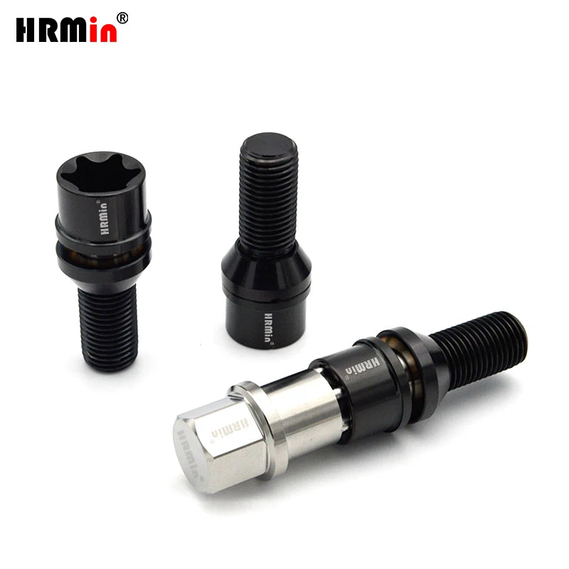 HRmin Gr5 Titanium Wheel Bolt M12/M14x1.25/1.5x28mm-45mm for European Cars Torx Socket Free Cone Washer