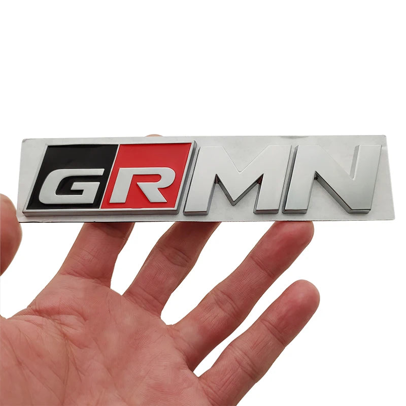 Metal GR SPORT GR MN Racing Car Badge Emblem Decoration Sticker For Toyota Vitz Prius PHV HARRIER MARK X Voxy Noah