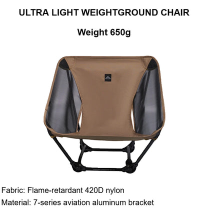 TILLAK 650g Ultralight Ground Chair 7075 Aluminum Alloy 1000D Cordura Fabric Foldable Camping Chair for Outdoor Hiking Fishing